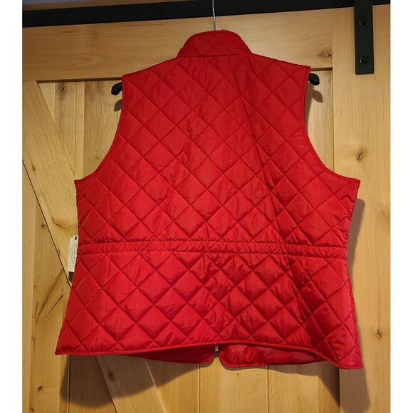 New! St. John’s Bay Womens Plus Size 2X Quilted Puffer Vest Full Zip Pocket Red - Picture 2 of 12